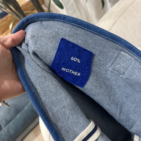 MOTHER denim tote bag patchwork recycled dark wash jeans mothers day - Picture 3 of 8